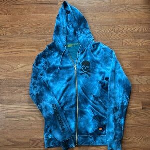 SoulCycle Aviator Nation tie-dye L hooded zip up sweatshirt (unisex)